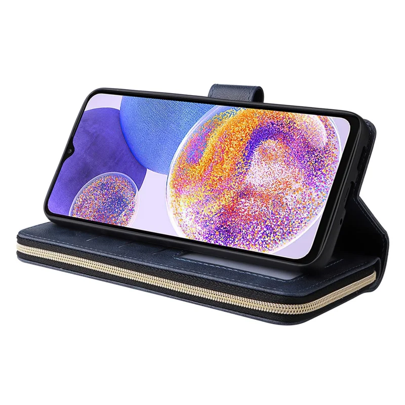 For Samsung Galaxy A23 4G / M23 5G / A23 5G (Global Version) Case Card Slots Leather Phone Cover - Blue