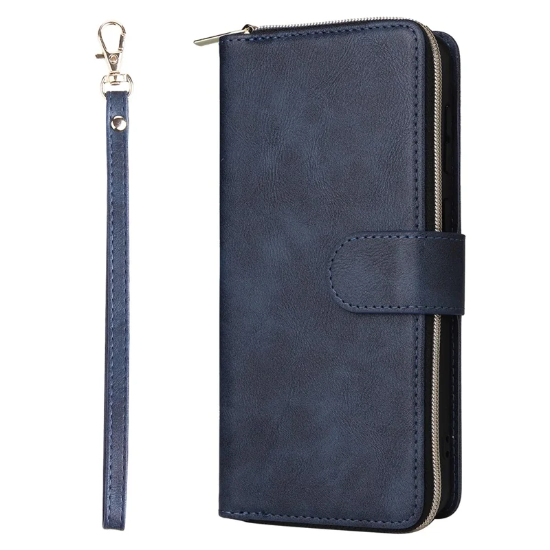 For Samsung Galaxy A23 4G / M23 5G / A23 5G (Global Version) Case Card Slots Leather Phone Cover - Blue