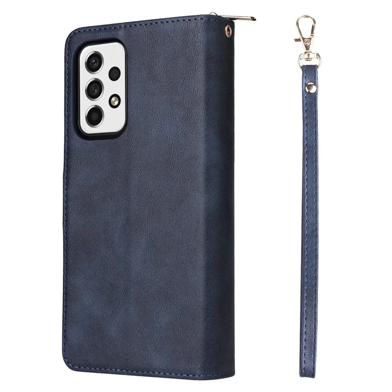 For Samsung Galaxy A23 4G / M23 5G / A23 5G (Global Version) Case Card Slots Leather Phone Cover - Blue
