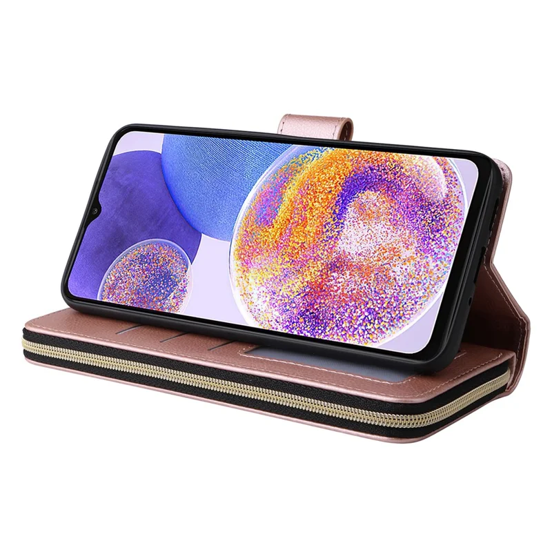 Per Samsung Galaxy A23 4G / M23 5G / A23 5G (Versione Globale) Custodia Alloggiamenti per Schede Custodia in Pelle - Oro Rosa