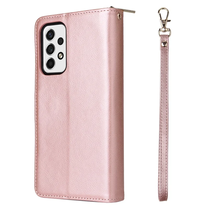 Per Samsung Galaxy A23 4G / M23 5G / A23 5G (Versione Globale) Custodia Alloggiamenti per Schede Custodia in Pelle - Oro Rosa