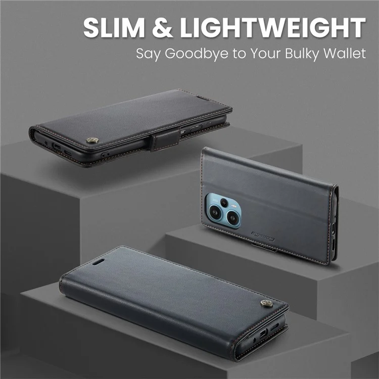CASEME 023 Series Para Xiaomi Poco F5 5G / Redmi Note 12 Turbo Funda Cartera de Cuero para Teléfono - Negro
