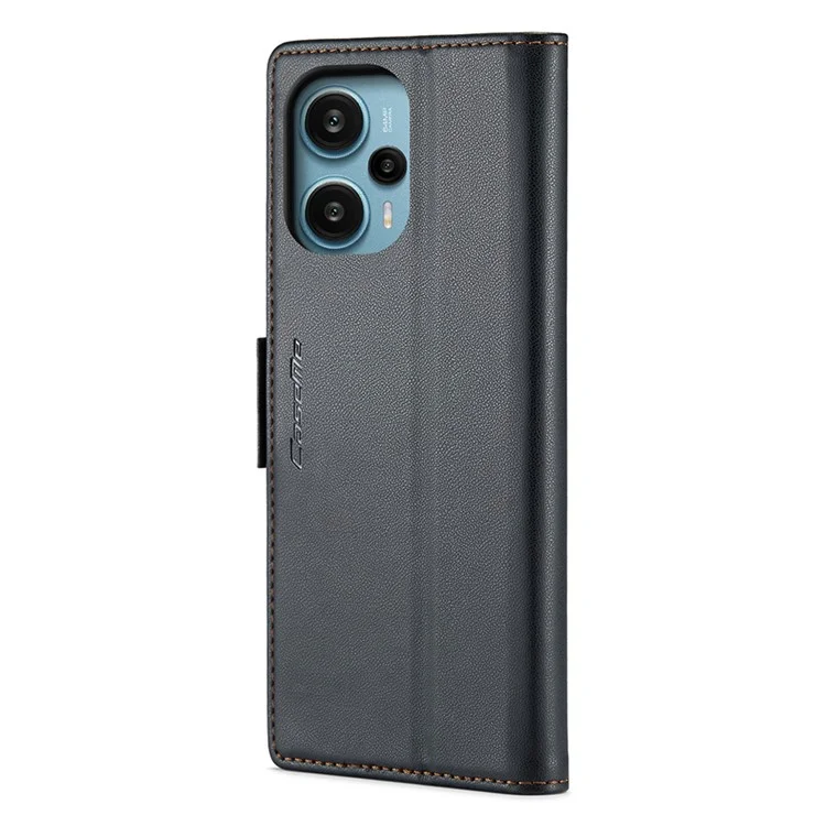 CASEME 023 Series Para Xiaomi Poco F5 5G / Redmi Note 12 Turbo Funda Cartera de Cuero para Teléfono - Negro