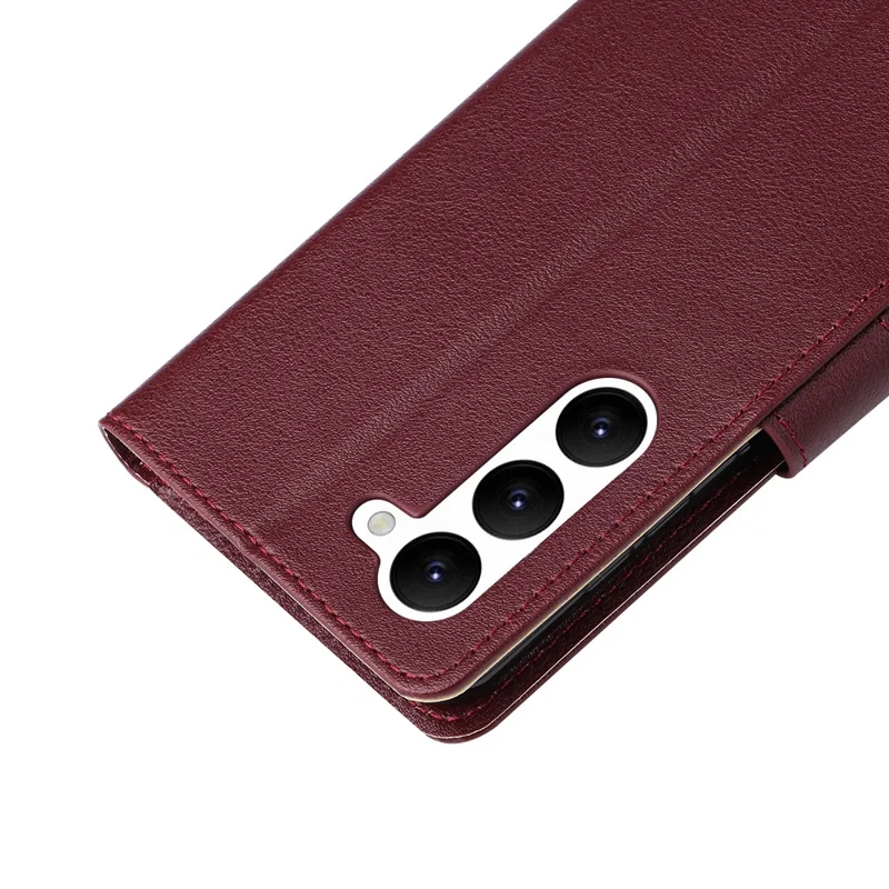 Per Samsung Galaxy S23 Wallet Case 3 Slot per Carte Slim-Fit Custodia in Pelle PU Stand per Telefono - Rosso Vino