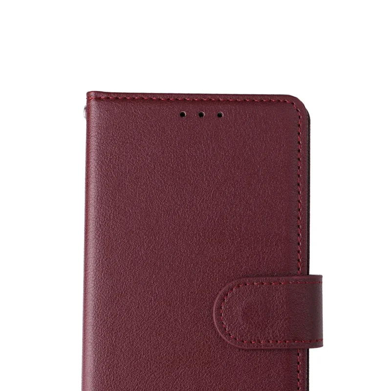 Per Samsung Galaxy S23 Wallet Case 3 Slot per Carte Slim-Fit Custodia in Pelle PU Stand per Telefono - Rosso Vino