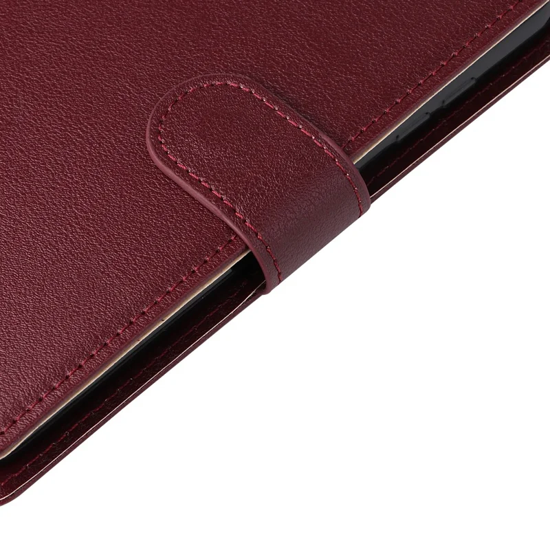 Per Samsung Galaxy S23 Wallet Case 3 Slot per Carte Slim-Fit Custodia in Pelle PU Stand per Telefono - Rosso Vino