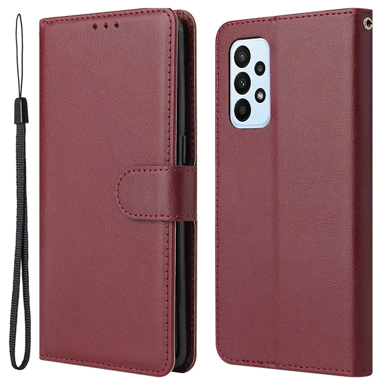 Para Samsung Galaxy A23 4G / A23 5G (Versão Global) / F23 5G / M23 5G / M13 4G Capa de Telefone Caso PU Couro - Vermelho Vinho