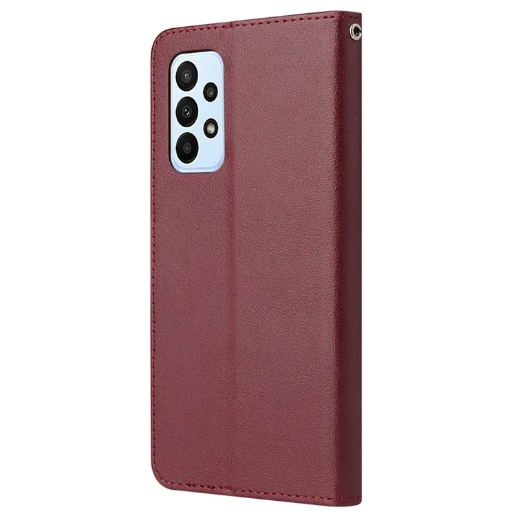 Para Samsung Galaxy A23 4G / A23 5G (Versão Global) / F23 5G / M23 5G / M13 4G Capa de Telefone Caso PU Couro - Vermelho Vinho
