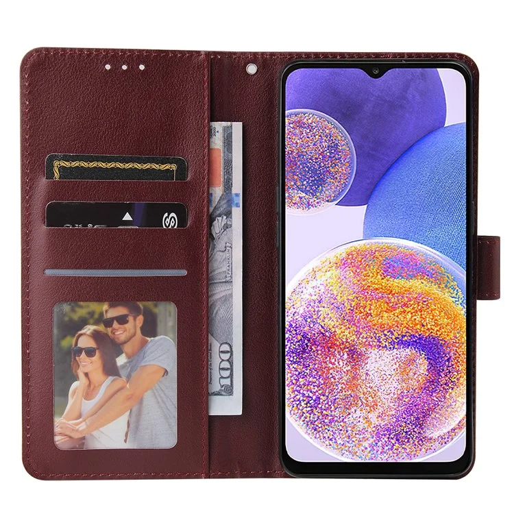 Para Samsung Galaxy A23 4G / A23 5G (Versão Global) / F23 5G / M23 5G / M13 4G Capa de Telefone Caso PU Couro - Vermelho Vinho