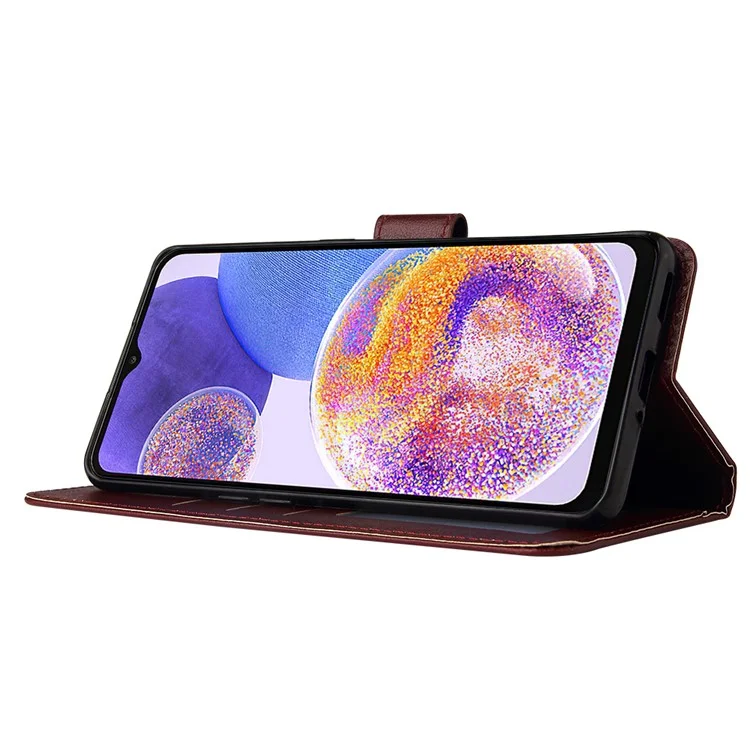 Para Samsung Galaxy A23 4G / A23 5G (Versão Global) / F23 5G / M23 5G / M13 4G Capa de Telefone Caso PU Couro - Vermelho Vinho