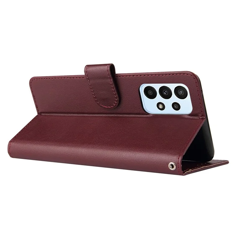 Para Samsung Galaxy A23 4G / A23 5G (Versão Global) / F23 5G / M23 5G / M13 4G Capa de Telefone Caso PU Couro - Vermelho Vinho