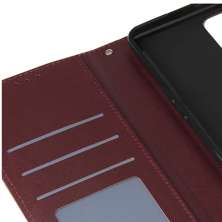 Para Samsung Galaxy A23 4G / A23 5G (Versão Global) / F23 5G / M23 5G / M13 4G Capa de Telefone Caso PU Couro - Vermelho Vinho