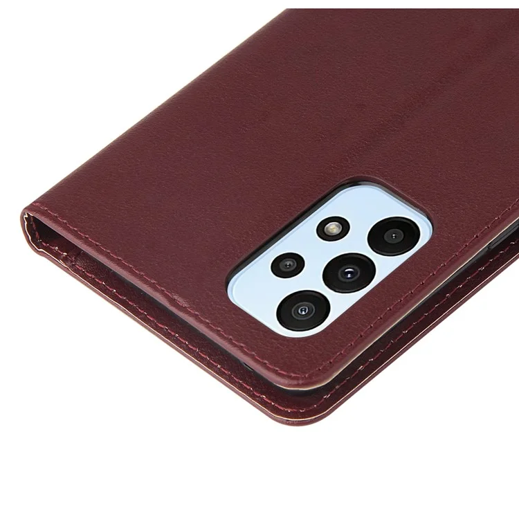 Para Samsung Galaxy A23 4G / A23 5G (Versão Global) / F23 5G / M23 5G / M13 4G Capa de Telefone Caso PU Couro - Vermelho Vinho