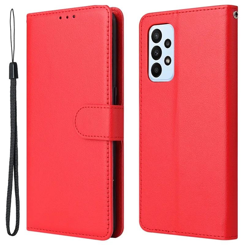 For Samsung Galaxy A23 4G / A23 5G (Global Version) / F23 5G / M23 5G / M13 4G Phone Case PU Leather Cover - Red
