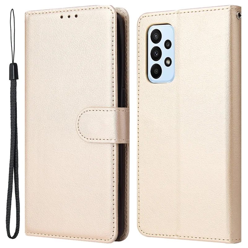 Para el Samsung Galaxy A23 4G / A23 5G (Versión Global) / F23 5G / M23 5G / M13 4G Funda de Teléfono Cubierta de Cuero de PU - Oro
