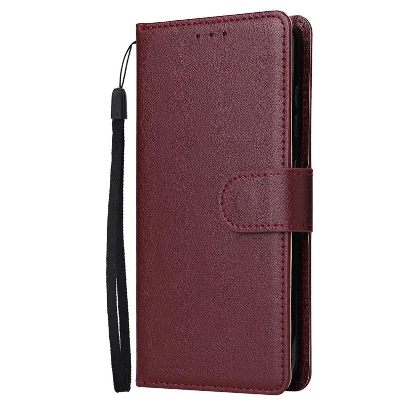 For Samsung Galaxy S23+ Case 3 Card Slots Wallet PU Leather Phone Cover - Wine Red