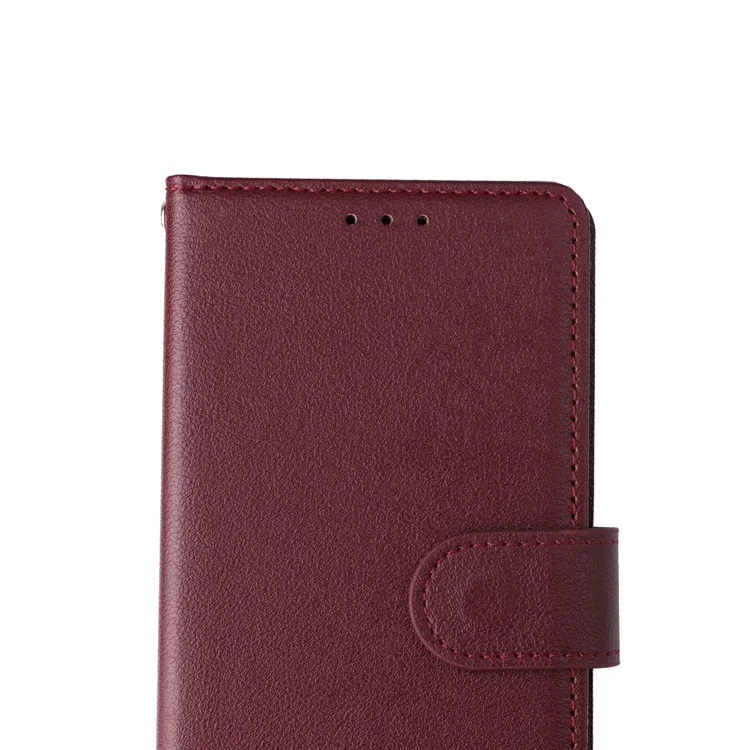 For Samsung Galaxy S23+ Case 3 Card Slots Wallet PU Leather Phone Cover - Wine Red