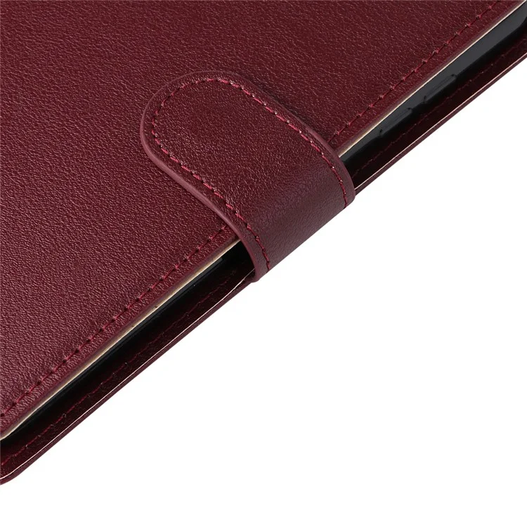 For Samsung Galaxy S23+ Case 3 Card Slots Wallet PU Leather Phone Cover - Wine Red