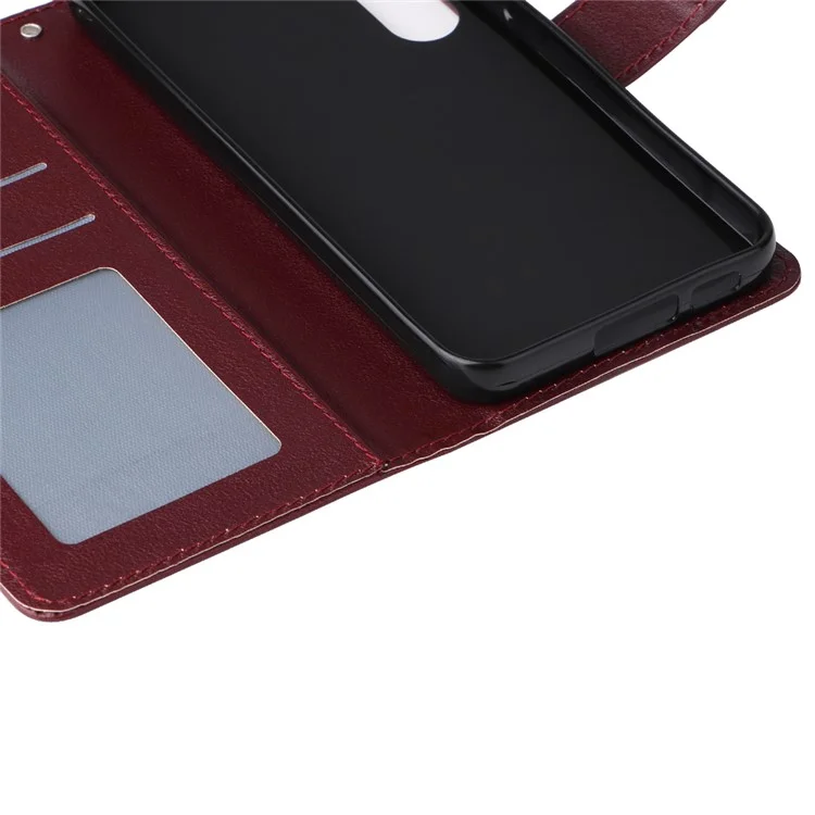 For Samsung Galaxy S23+ Case 3 Card Slots Wallet PU Leather Phone Cover - Wine Red