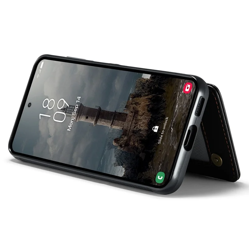 Чехол CASEME C22 Series для Samsung Galaxy A55 5G с блокировкой RFID, 5 слотами для карт и подставкой - черный
