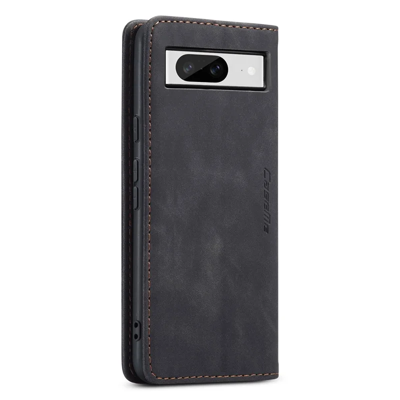 CASEME 013 Series For Google Pixel 8 Case Magnetic PU Leather Phone Cover with Stand - Black