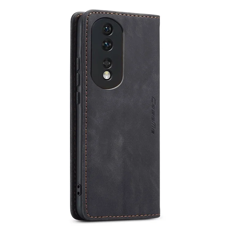 CASEME 013 Série Para Honor 80 Pro 5G Capa de Couro Capa de Telefone Slots de Cartão Suporte Flip - Preto