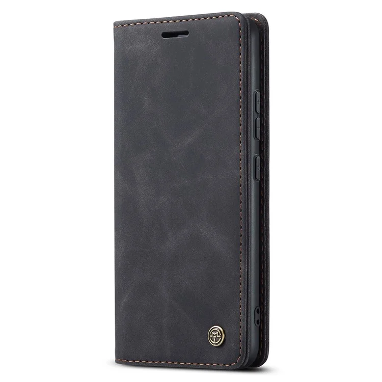 CASEME 013 Serie für Xiaomi Redmi Note 13 Pro+ 5G Hülle Brieftasche Ständer Flip Ledertelefonhülle - Schwarz