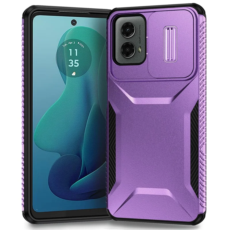 Pour Motorola Moto G 5G (2024) / Moto G Play (2024) 4G Étui TPU+PC Housse de téléphone avec Camshield - Violet