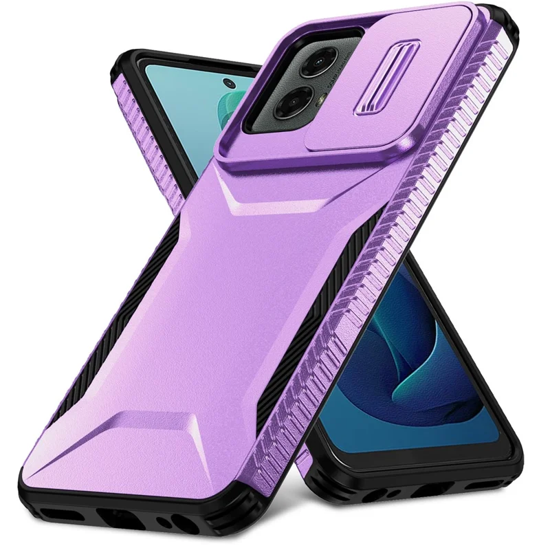 Pour Motorola Moto G 5G (2024) / Moto G Play (2024) 4G Étui TPU+PC Housse de téléphone avec Camshield - Violet