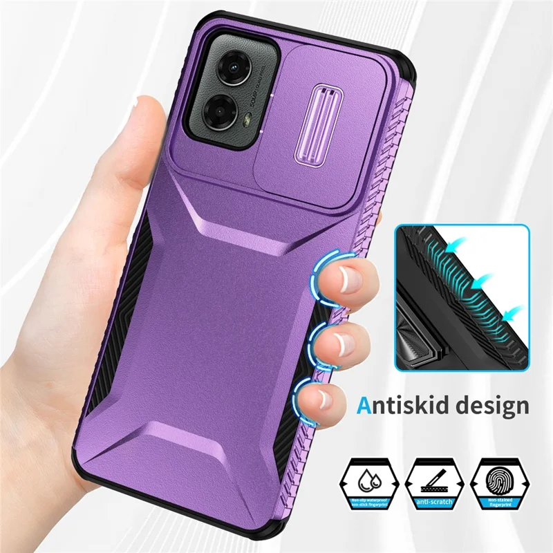 Pour Motorola Moto G 5G (2024) / Moto G Play (2024) 4G Étui TPU+PC Housse de téléphone avec Camshield - Violet