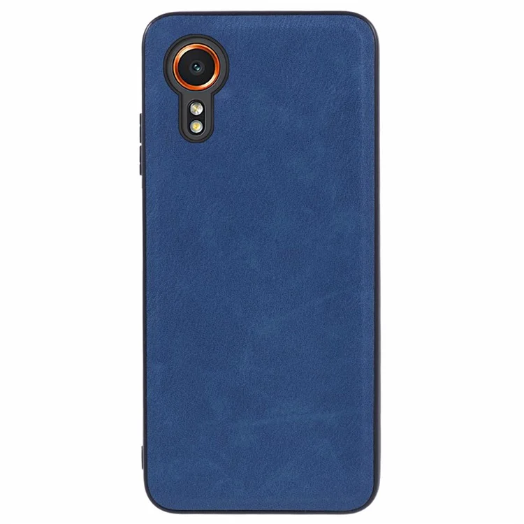 Para Samsung Galaxy Xcover7 Case Cor Sólida PU Couro+PC+TPU Retro Capa de Telefone - Azul