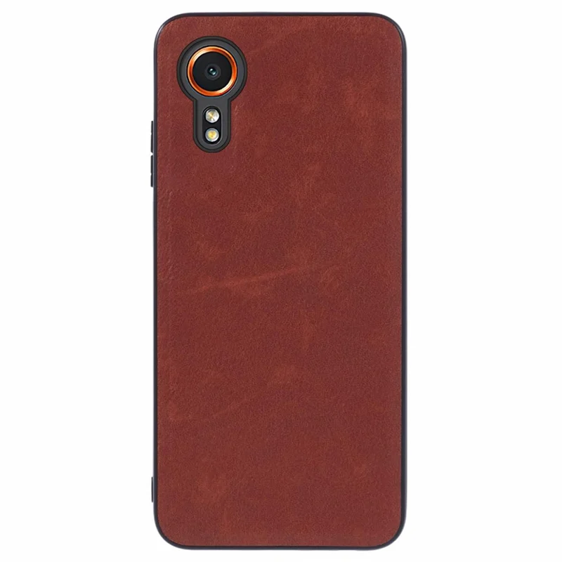 للهاتف Samsung Galaxy Xcover7 غطاء بلون سادة من جلد PU + PC + TPU بتصميم ريترو - بني