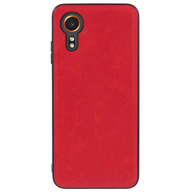 For Samsung Galaxy Xcover7 Case Solid Color PU Leather+PC+TPU Retro Phone Cover - Red