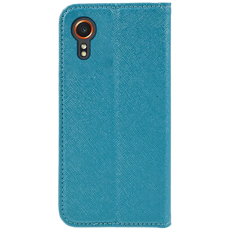 Für Samsung Galaxy Xcover7 Standfallabdeckung Cross-Textur Leder Flip Telefonhülle - Himmelblau