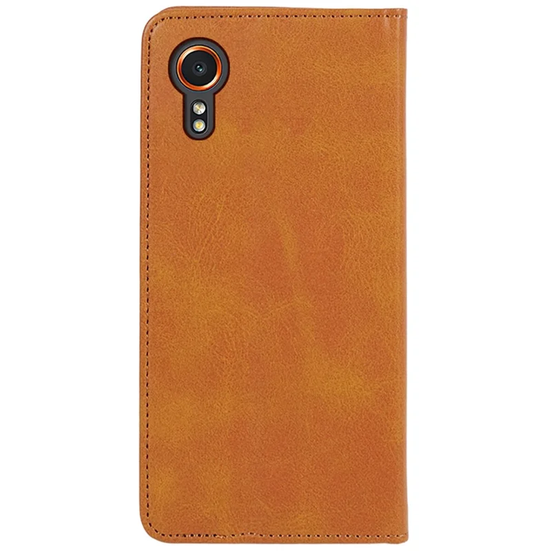 Für Samsung Galaxy Xcover7 Case Stand Strong Magnetisches Leder-Handy-Cover - Khaki