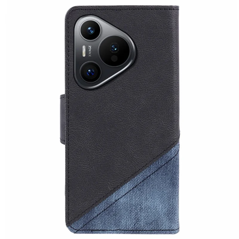 Para Huawei Pura 70 Case PU Leather Phone Cover Stand Shockproof TPU Inner - Preto