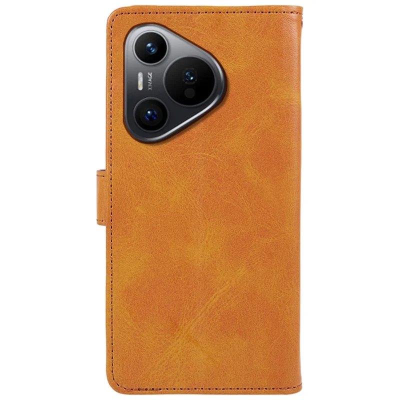 Pour Huawei Pura 70 Stand Case Calf Texture Leather Phone Cover avec Portefeuille - Kaki