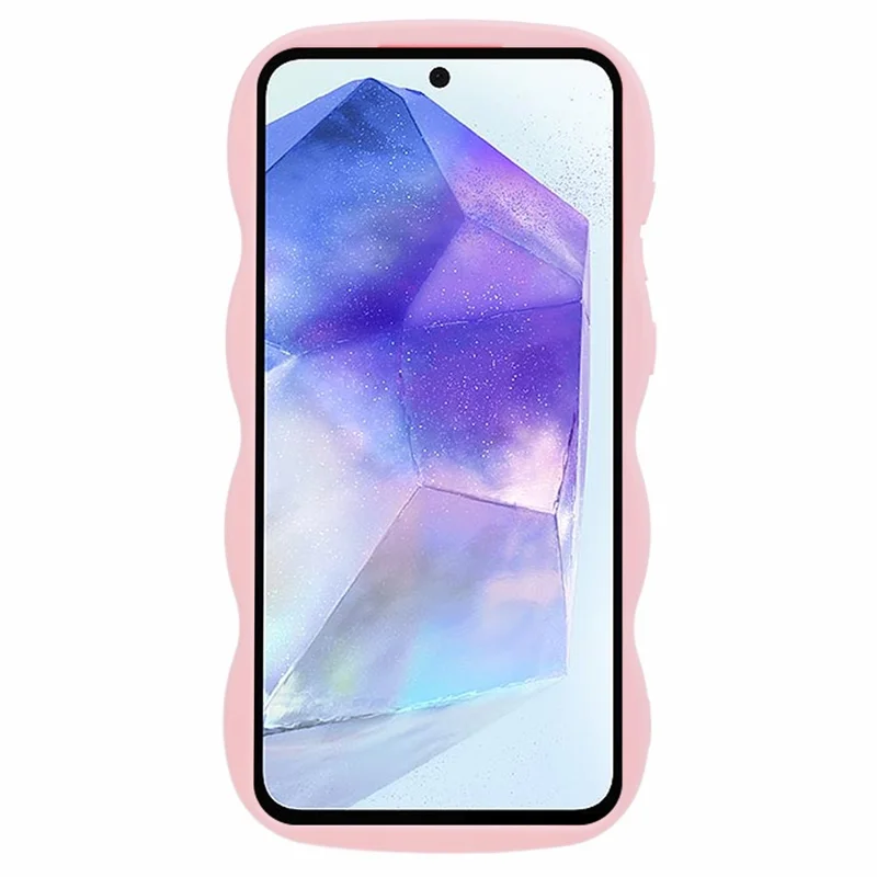 XL Series For Samsung Galaxy A35 5G Case Anti-scratch TPU Phone Cover Wave Edge Frame - Pink