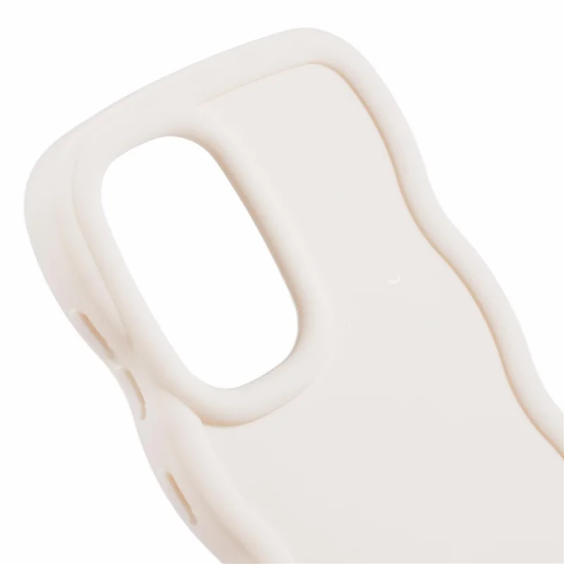 XL Series For Samsung Galaxy A13 4G Case Solid Color Mobile Phone TPU Cover Wavy Edge - White