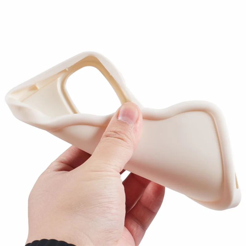 XL Series For Samsung Galaxy A13 4G Case Solid Color Mobile Phone TPU Cover Wavy Edge - White