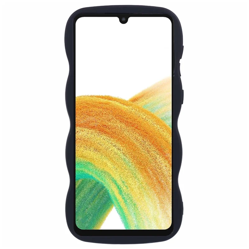 XL Series For Samsung Galaxy A13 4G Case Solid Color Mobile Phone TPU Cover Wavy Edge - Black