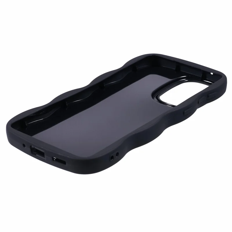 XL Series For Samsung Galaxy A13 4G Case Solid Color Mobile Phone TPU Cover Wavy Edge - Black