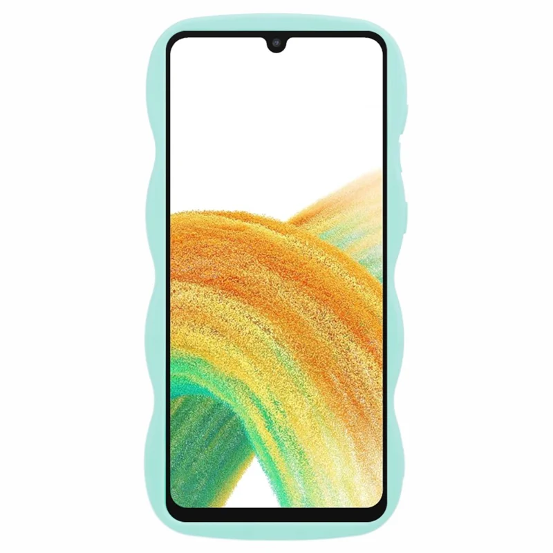 XL Series For Samsung Galaxy A13 4G Case Solid Color Mobile Phone TPU Cover Wavy Edge - Light Green