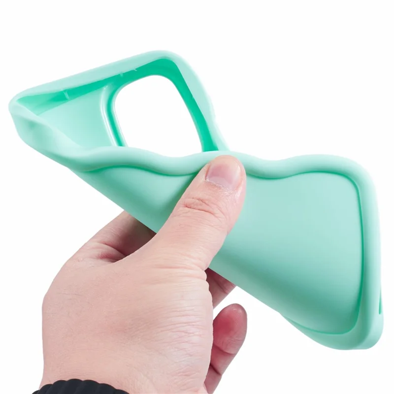 XL Series For Samsung Galaxy A13 4G Case Solid Color Mobile Phone TPU Cover Wavy Edge - Light Green