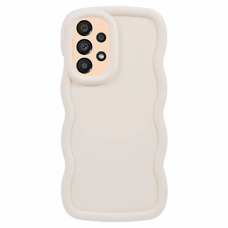 XL Series For Samsung Galaxy A23 4G / A23 5G (Global Version) Case Wavy Edge Soft TPU Phone Cover - White