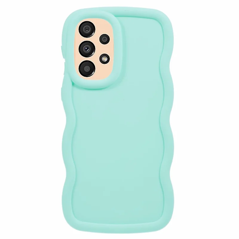 XL Series For Samsung Galaxy A23 4G / A23 5G (Global Version) Case Wavy Edge Soft TPU Phone Cover - Light Green