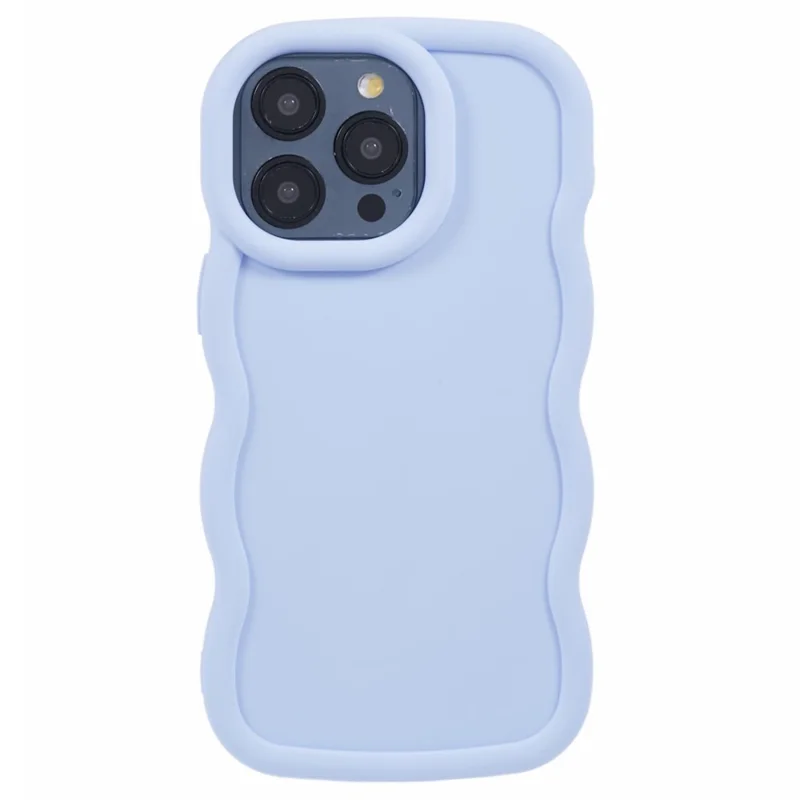 XL Series Per iPhone 14 Pro Case Flessibile Custodia TPU Copertina Forma Ondulata Antiscivolo - Viola