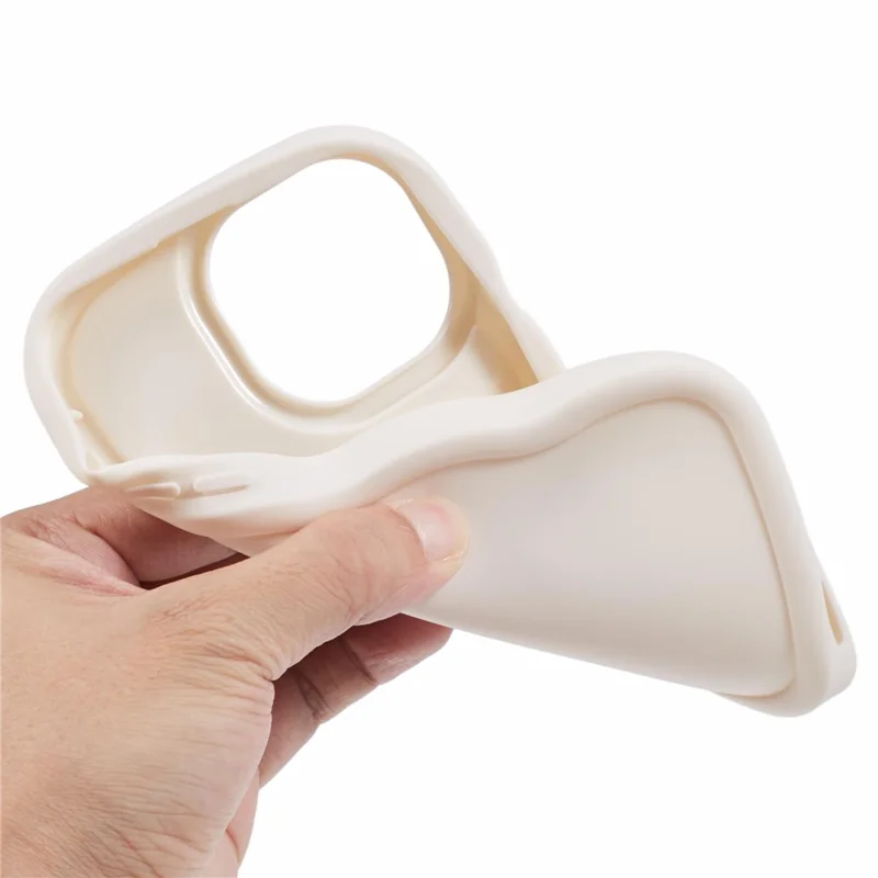 XL Series For iPhone 13 Pro Case Solid Color Wavy Edge TPU Phone Cover - White