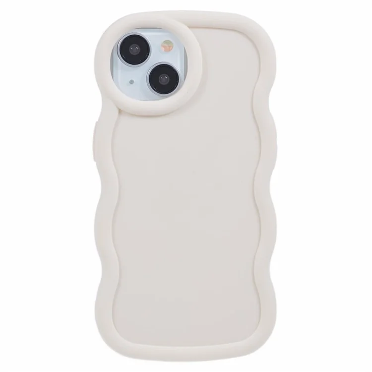 XL-Serie für iPhone 13 Case TPU Protective Phone Cover Unique Curly Wave Frame - Weiß