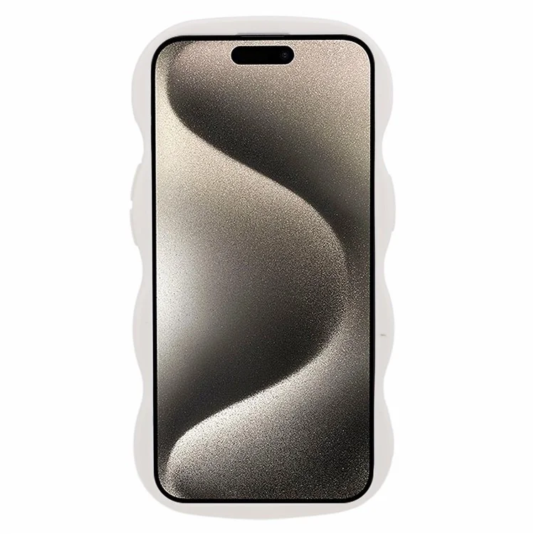 XL-Serie für iPhone 13 Case TPU Protective Phone Cover Unique Curly Wave Frame - Weiß